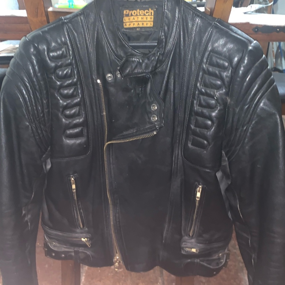 VINTAGE Protech Leather Racing Jacket (size 42) - Picture 5 of 5